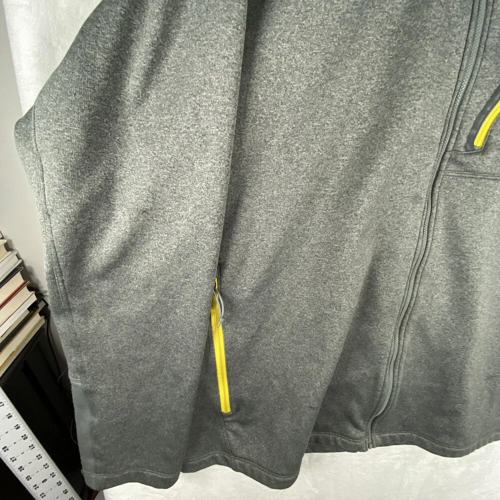 The North Face Canyonlands Jacket Mens 2XL Gray Yellow Fleece Lined Full Zip